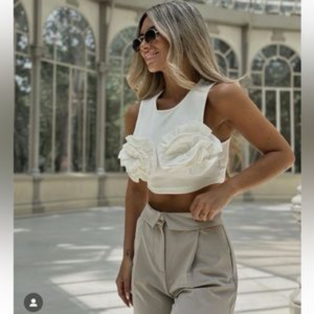 Zara mixed ribbed top